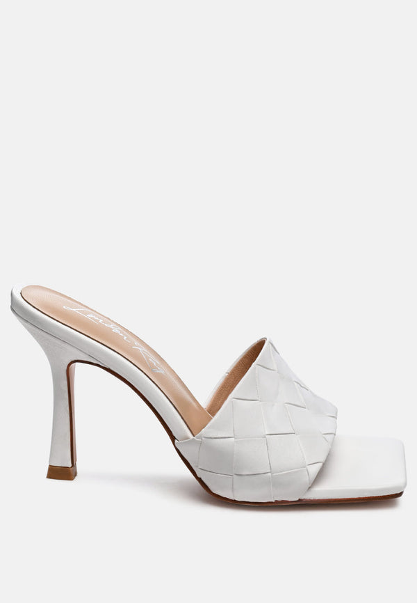 Carmen Woven Strap Mid Heel Sandals - Glamourous Grace