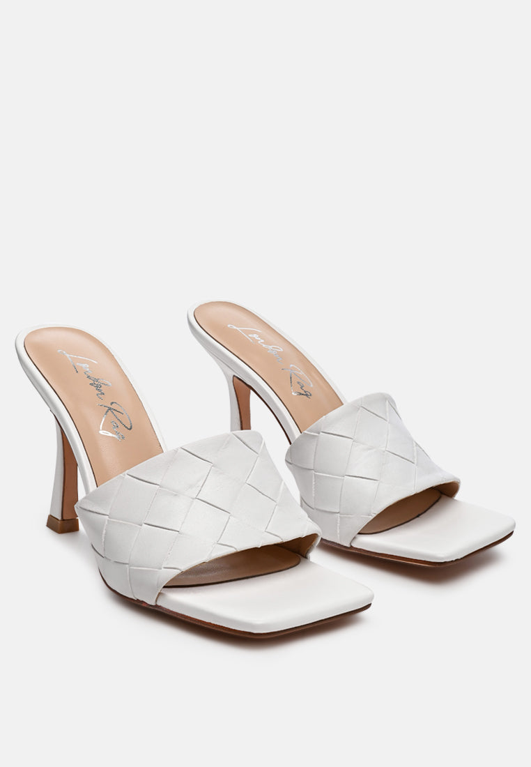 Carmen Woven Strap Mid Heel Sandals - Glamourous Grace