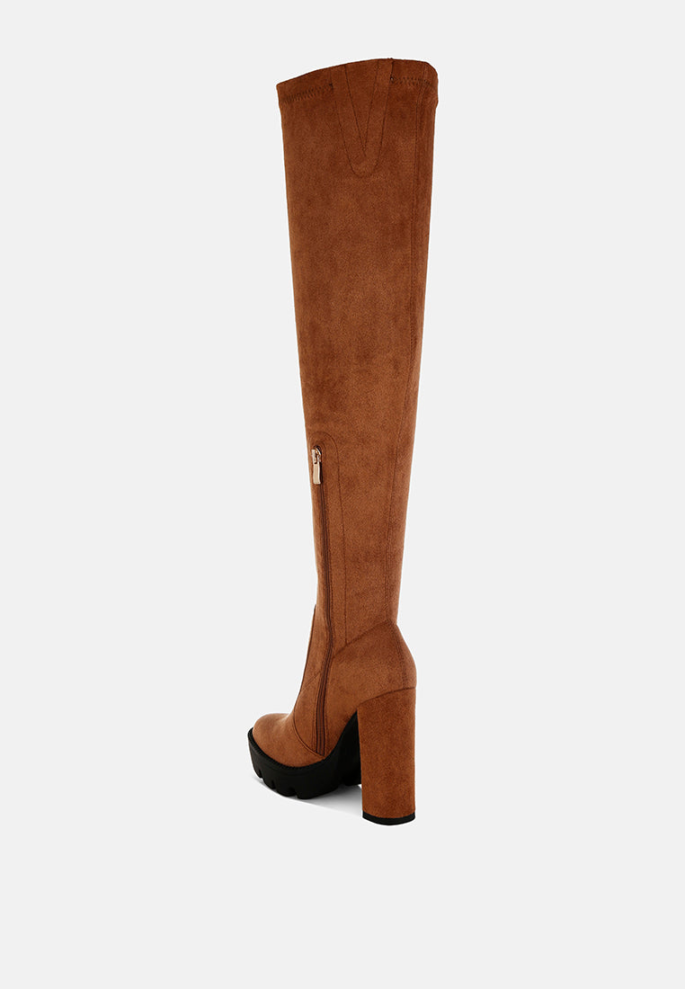 Maple Faux Suede Long Boots - Glamourous Grace