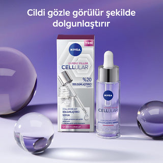 NIVEA Anti-Aging Facial Serum - Cellular Expert Filler Hyaluronic Acid Plumping Serum for Wrinkles, Hydration, and Skin Elasticity - Glamourous Grace