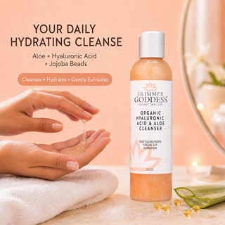 Organic Hydrating Facial Cleanser with Exfoliating Jojoba Beads – 8 oz