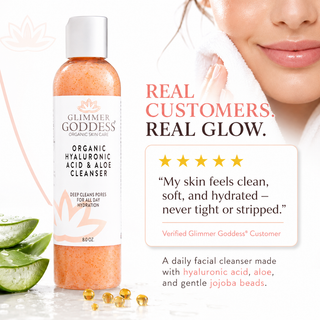 Organic Hydrating Facial Cleanser with Exfoliating Jojoba Beads – 8 oz