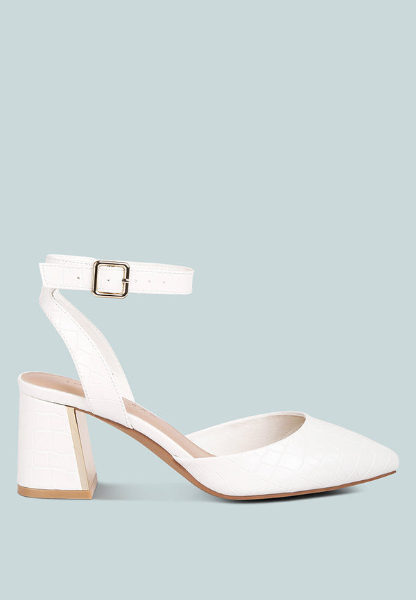 Hyatt Metallic Sling Block Heel Sandals - Glamourous Grace