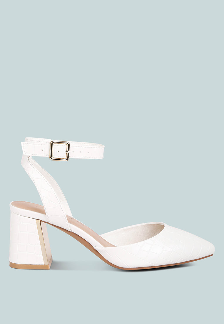 Hyatt Metallic Sling Block Heel Sandals - Glamourous Grace