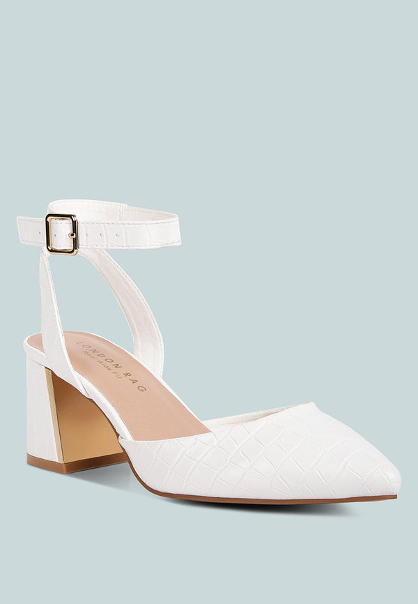 Hyatt Metallic Sling Block Heel Sandals - Glamourous Grace