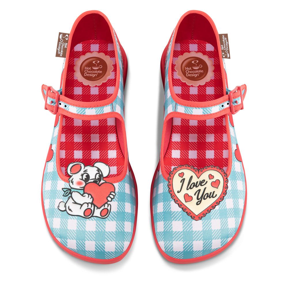 I Love You Women's Mary Jane Flats - Glamourous Grace