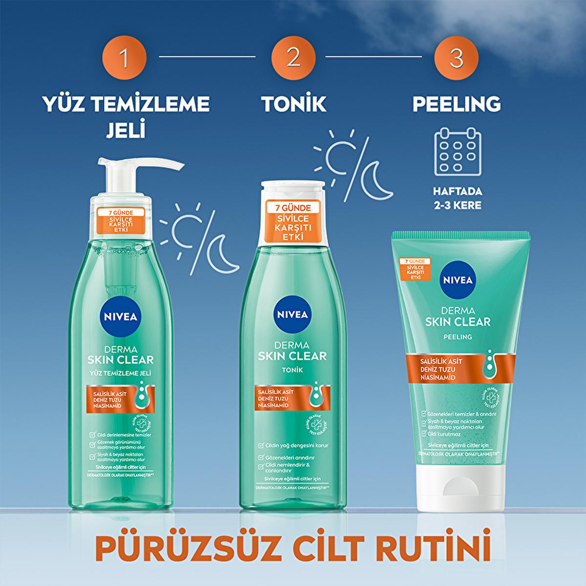 Nivea Derma Skin Clear Acne Fighting Face Peeling - Deep Cleansing, Exfoliant for Acne Prone Skin - Glamourous Grace