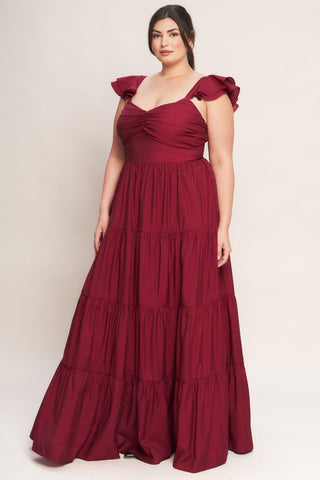 SUMMER MILK DEEP RED WOVEN MAXI DRESS - Glamourous Grace
