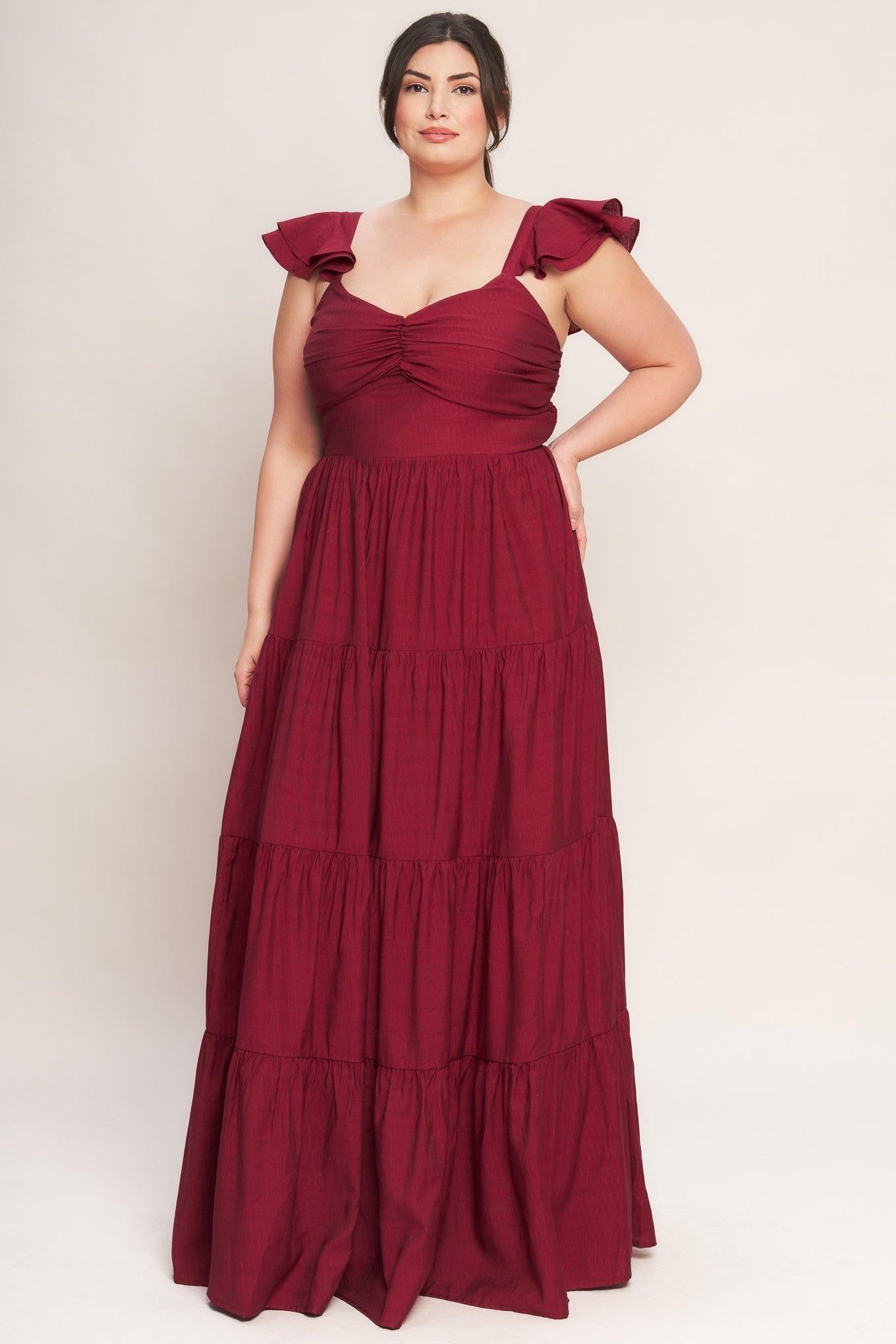 SUMMER MILK DEEP RED WOVEN MAXI DRESS - Glamourous Grace