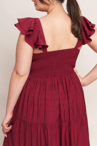 SUMMER MILK DEEP RED WOVEN MAXI DRESS - Glamourous Grace