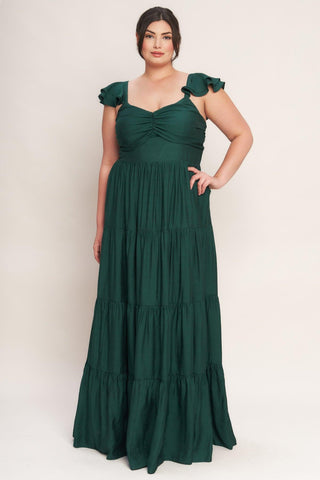 SUMMER MILK FOREST GREEN WOVEN MAXI DRESS - Glamourous Grace