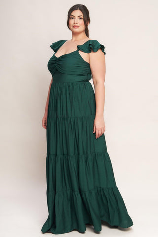 SUMMER MILK FOREST GREEN WOVEN MAXI DRESS - Glamourous Grace