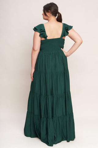 SUMMER MILK FOREST GREEN WOVEN MAXI DRESS - Glamourous Grace