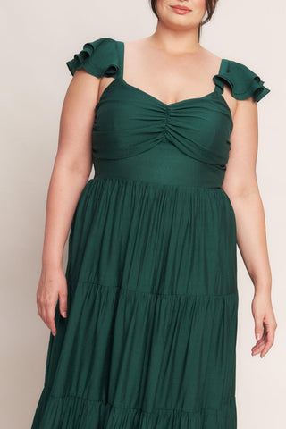 SUMMER MILK FOREST GREEN WOVEN MAXI DRESS - Glamourous Grace
