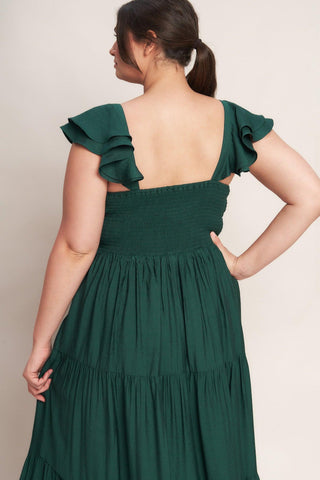 SUMMER MILK FOREST GREEN WOVEN MAXI DRESS - Glamourous Grace