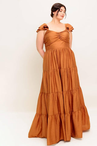 SUMMER MILK RUST WOVEN MAXI DRESS - Glamourous Grace