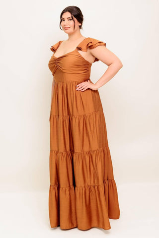 SUMMER MILK RUST WOVEN MAXI DRESS - Glamourous Grace