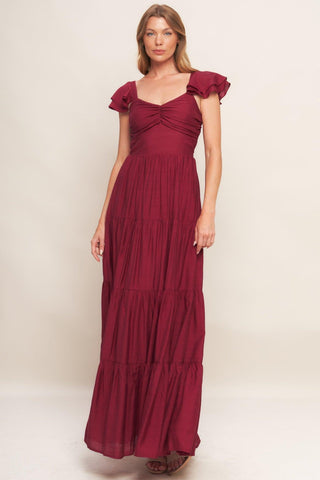 SUMMER MILK DEEP RED WOVEN MAXI DRESS - Glamourous Grace