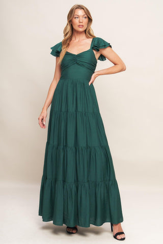 SUMMER MILK FOREST GREEN WOVEN MAXI DRESS - Glamourous Grace