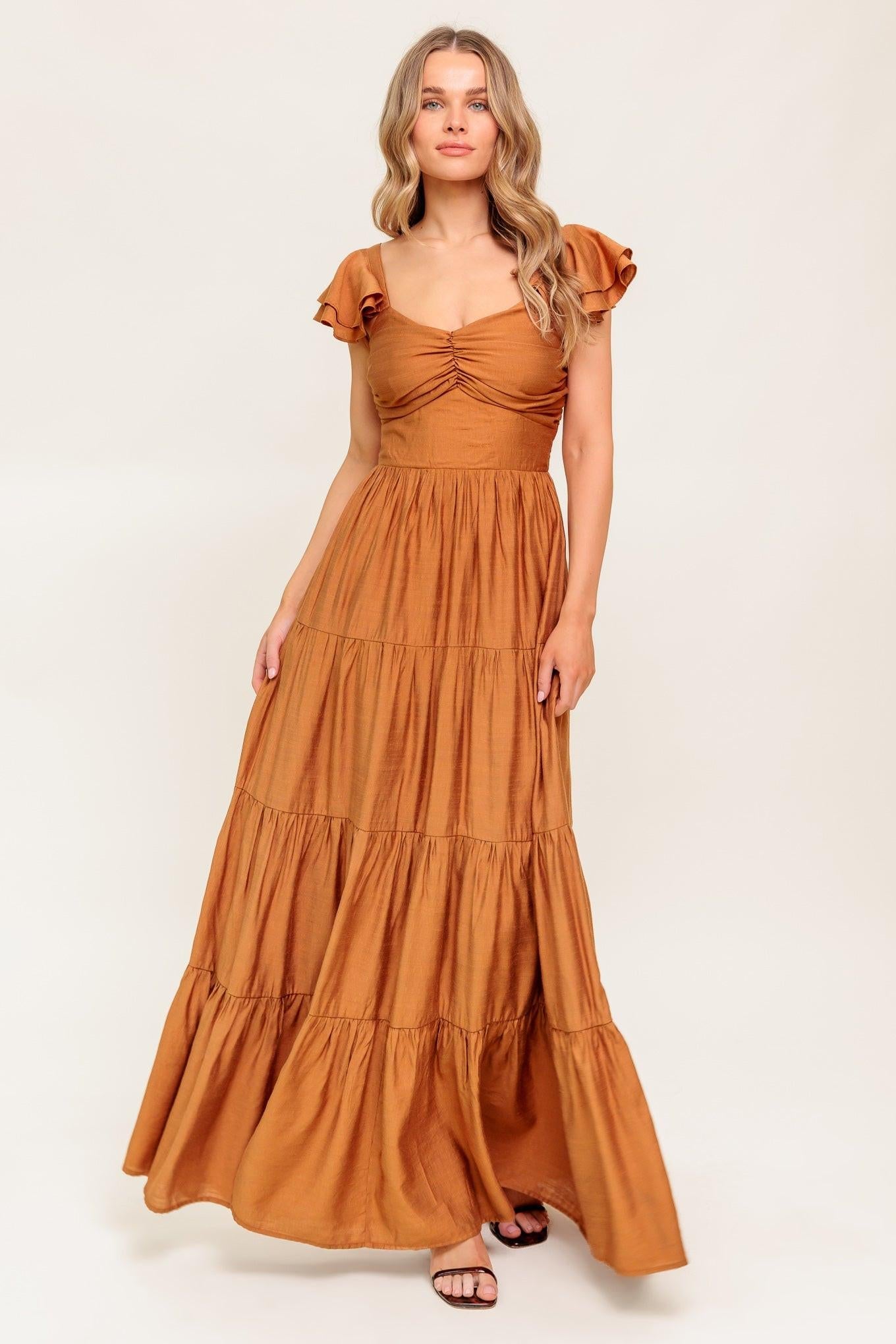 SUMMER MILK RUST WOVEN MAXI DRESS - Glamourous Grace