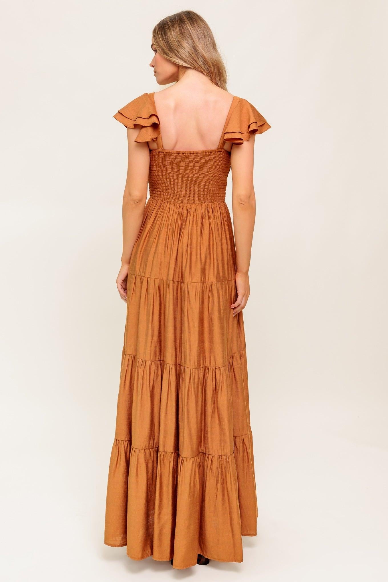 SUMMER MILK RUST WOVEN MAXI DRESS - Glamourous Grace