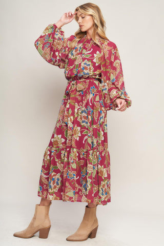 FLORALLY CHIC WOVEN MIDI DRESS - Glamourous Grace