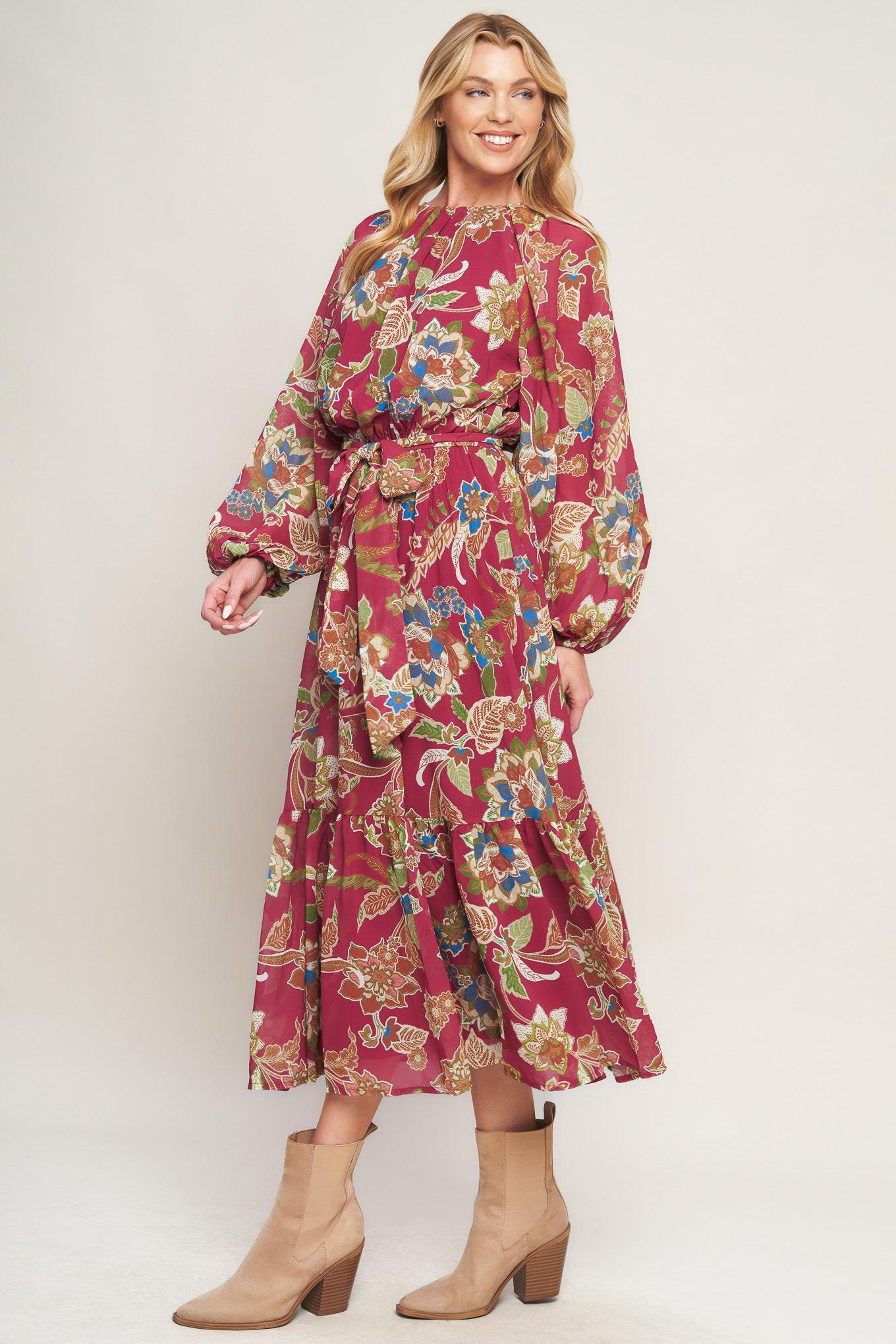 FLORALLY CHIC WOVEN MIDI DRESS - Glamourous Grace