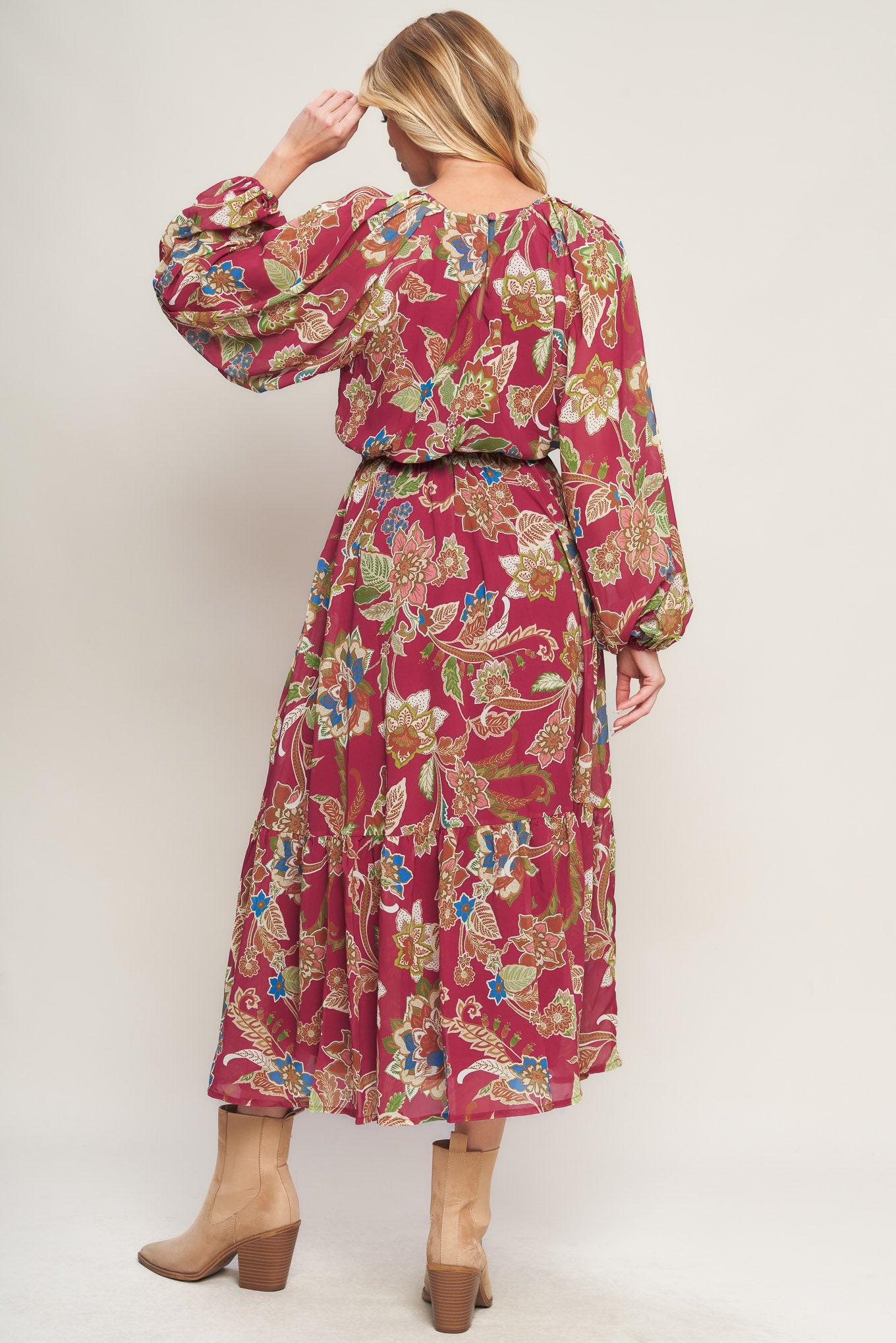 FLORALLY CHIC WOVEN MIDI DRESS - Glamourous Grace