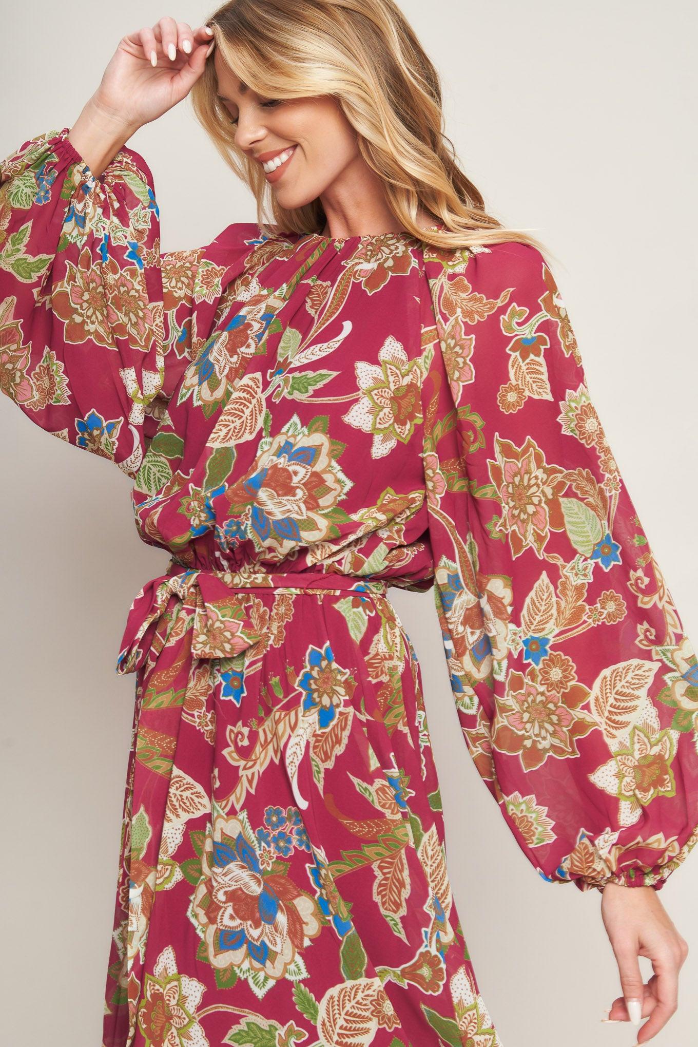 FLORALLY CHIC WOVEN MIDI DRESS - Glamourous Grace