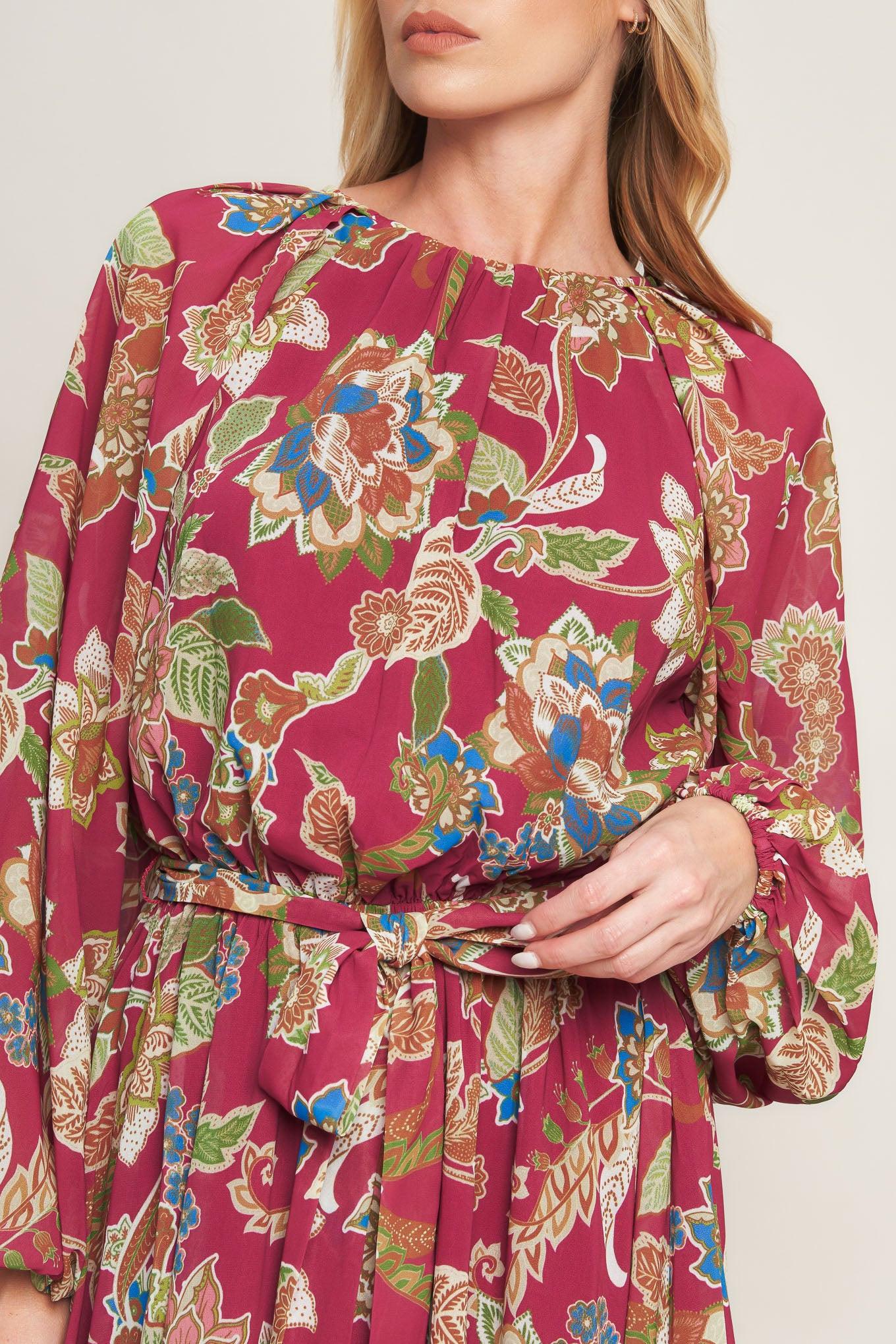 FLORALLY CHIC WOVEN MIDI DRESS - Glamourous Grace