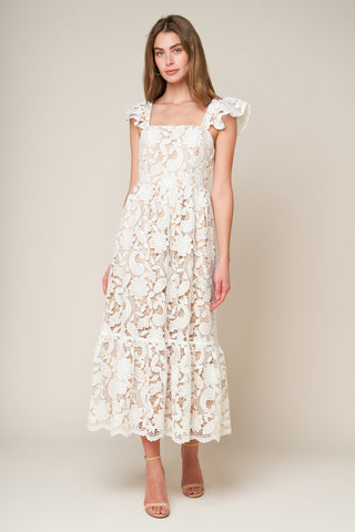 STILL THINKING LACE MIDI DRESS - Glamourous Grace