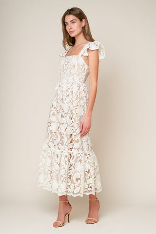 STILL THINKING LACE MIDI DRESS - Glamourous Grace