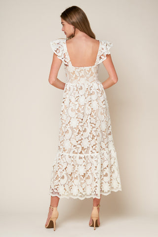 STILL THINKING LACE MIDI DRESS - Glamourous Grace