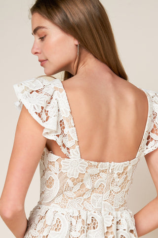 STILL THINKING LACE MIDI DRESS - Glamourous Grace