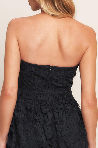 CAREFREE NIGHTS BLACK LACE MIDI DRESS - Glamourous Grace