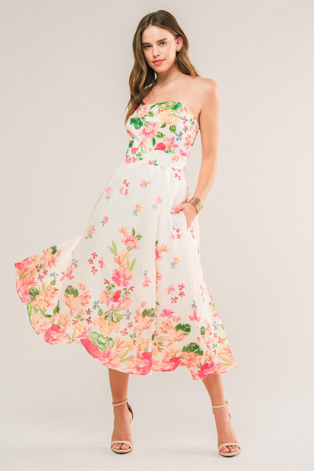 COME WHEN I CALL WOVEN MIDI DRESS - Glamourous Grace
