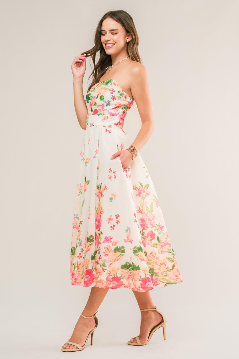 COME WHEN I CALL WOVEN MIDI DRESS - Glamourous Grace