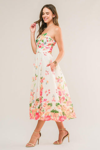 COME WHEN I CALL WOVEN MIDI DRESS - Glamourous Grace