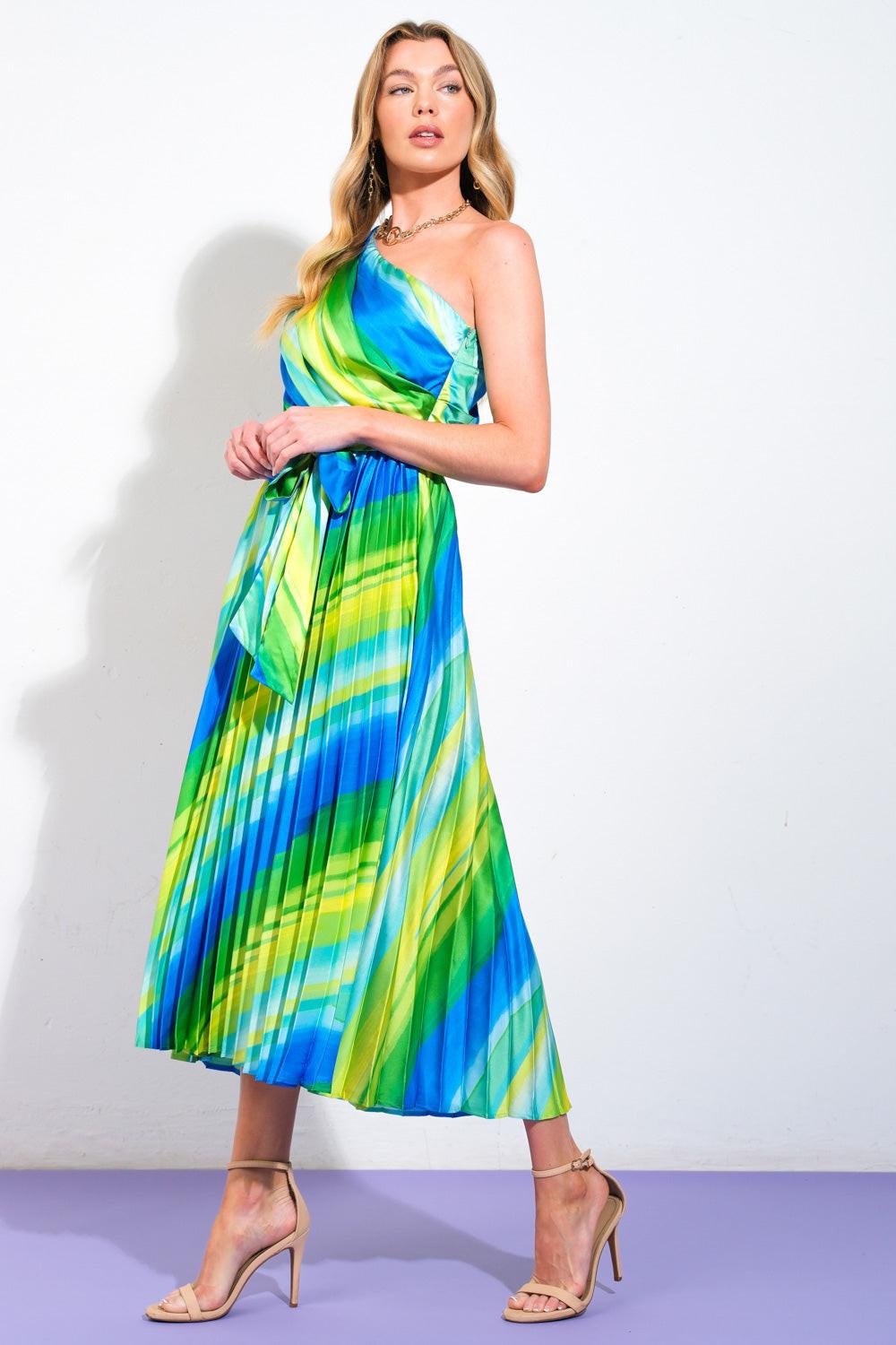 EXUBERANT ELEGANCE WOVEN MIDI DRESS - Glamourous Grace