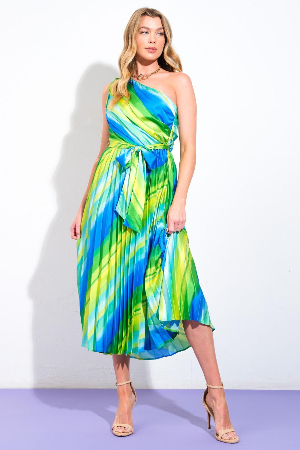 EXUBERANT ELEGANCE WOVEN MIDI DRESS - Glamourous Grace