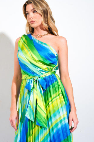 EXUBERANT ELEGANCE WOVEN MIDI DRESS - Glamourous Grace