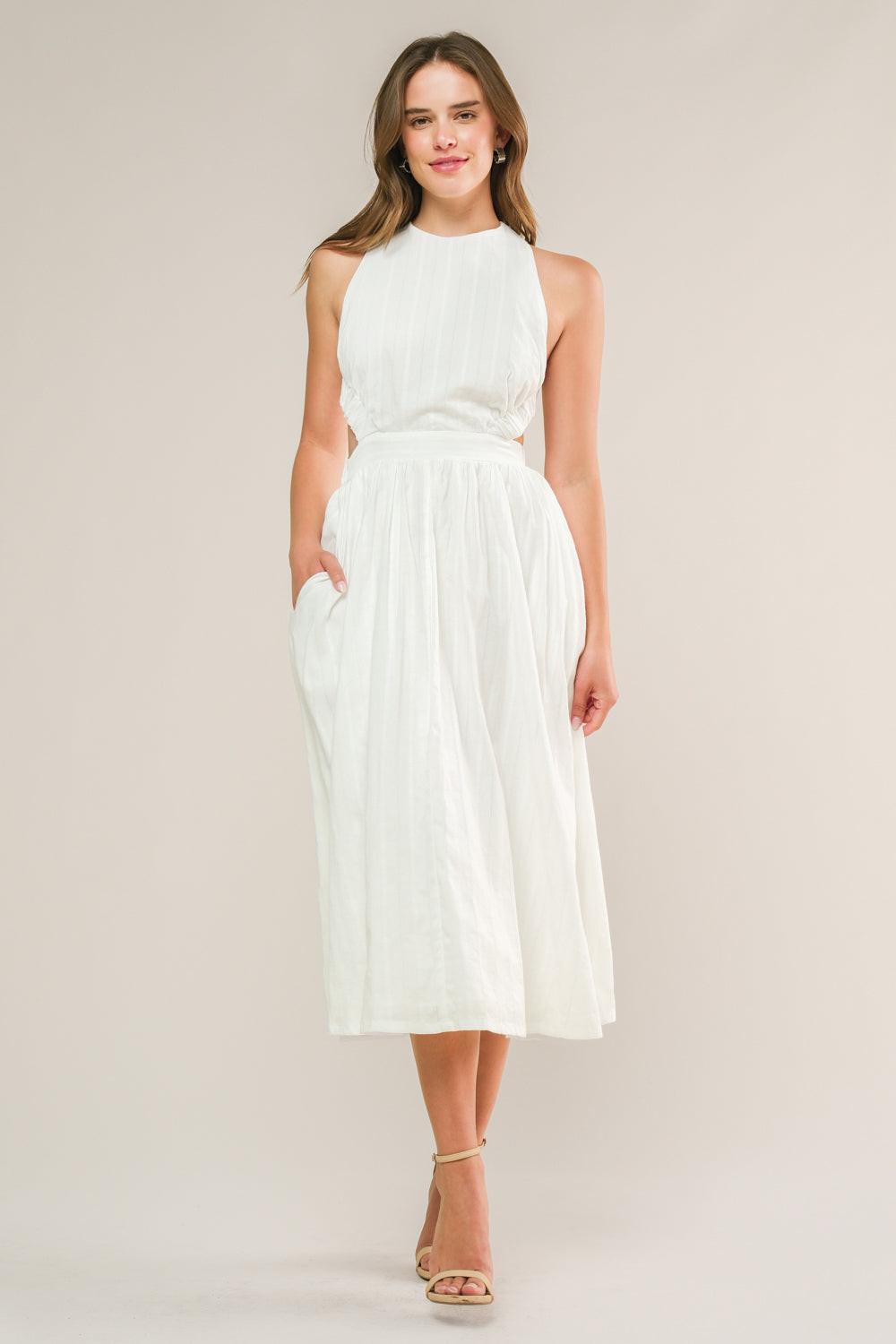 ADMIRED FROM AFAR WOVEN MIDI DRESS - Glamourous Grace