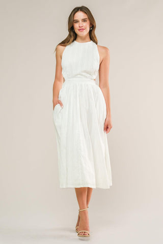 ADMIRED FROM AFAR WOVEN MIDI DRESS - Glamourous Grace