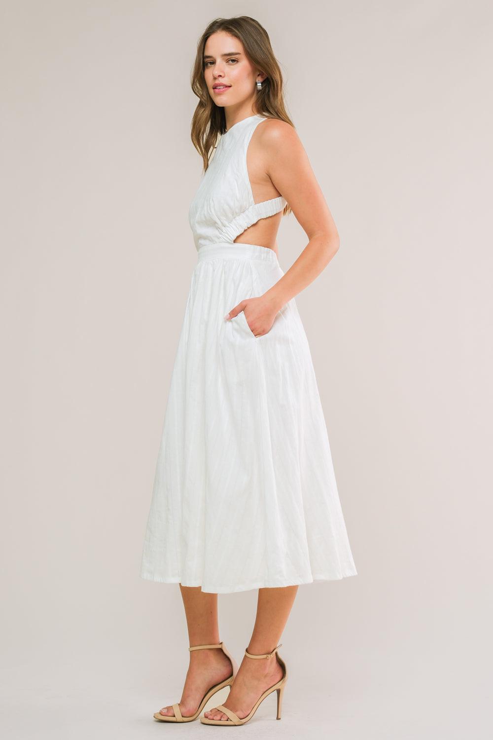 ADMIRED FROM AFAR WOVEN MIDI DRESS - Glamourous Grace