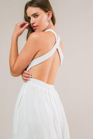 ADMIRED FROM AFAR WOVEN MIDI DRESS - Glamourous Grace