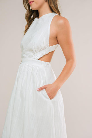 ADMIRED FROM AFAR WOVEN MIDI DRESS - Glamourous Grace