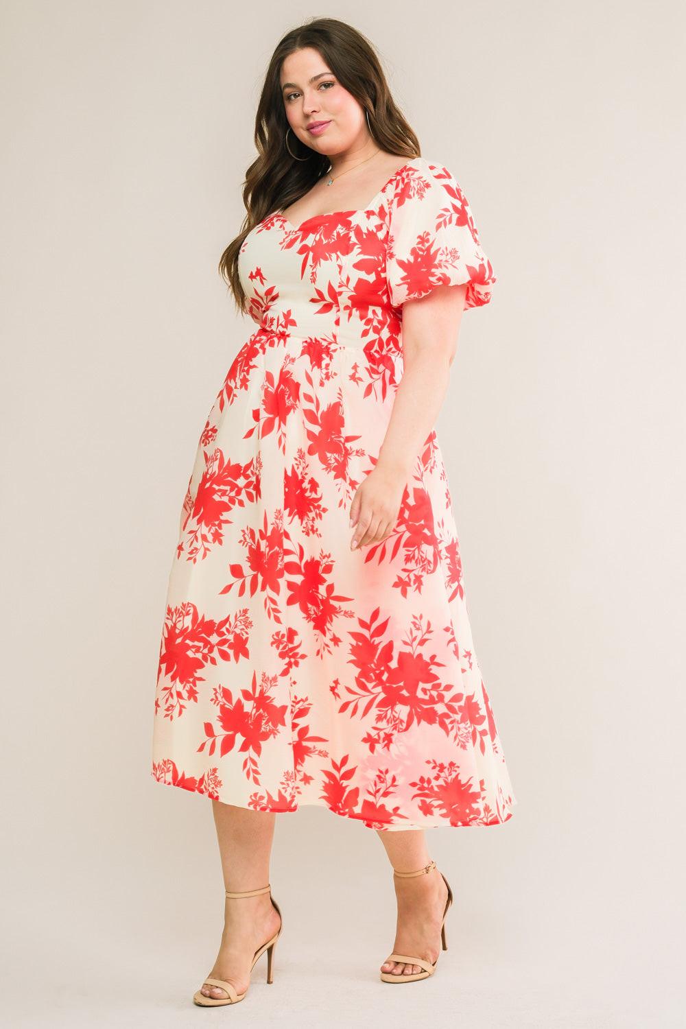 SUCCESSFULLY CUTE WOVEN MIDI DRESS - Glamourous Grace