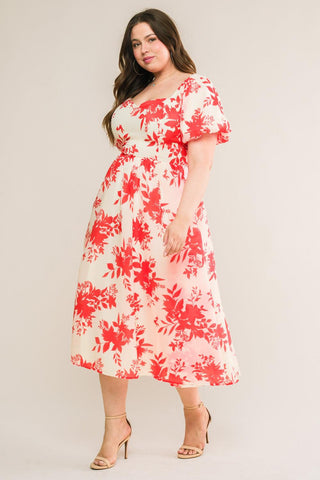 SUCCESSFULLY CUTE WOVEN MIDI DRESS - Glamourous Grace