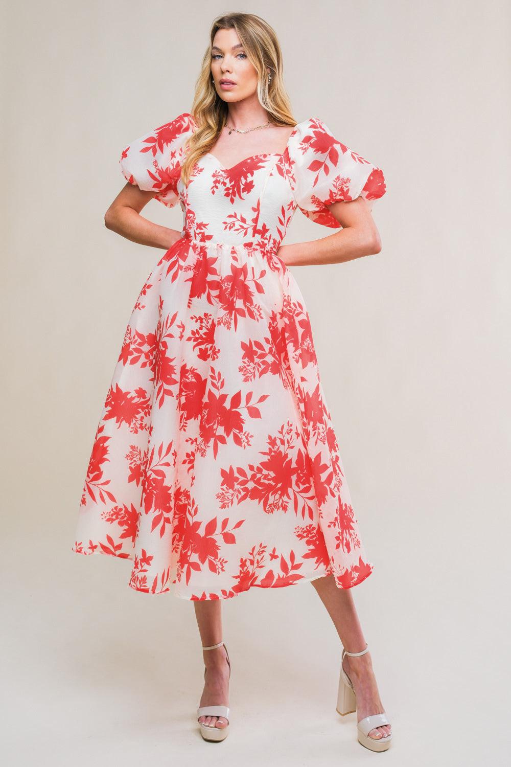 SUCCESSFULLY CUTE WOVEN MIDI DRESS - Glamourous Grace