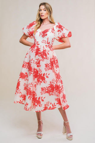 SUCCESSFULLY CUTE WOVEN MIDI DRESS - Glamourous Grace